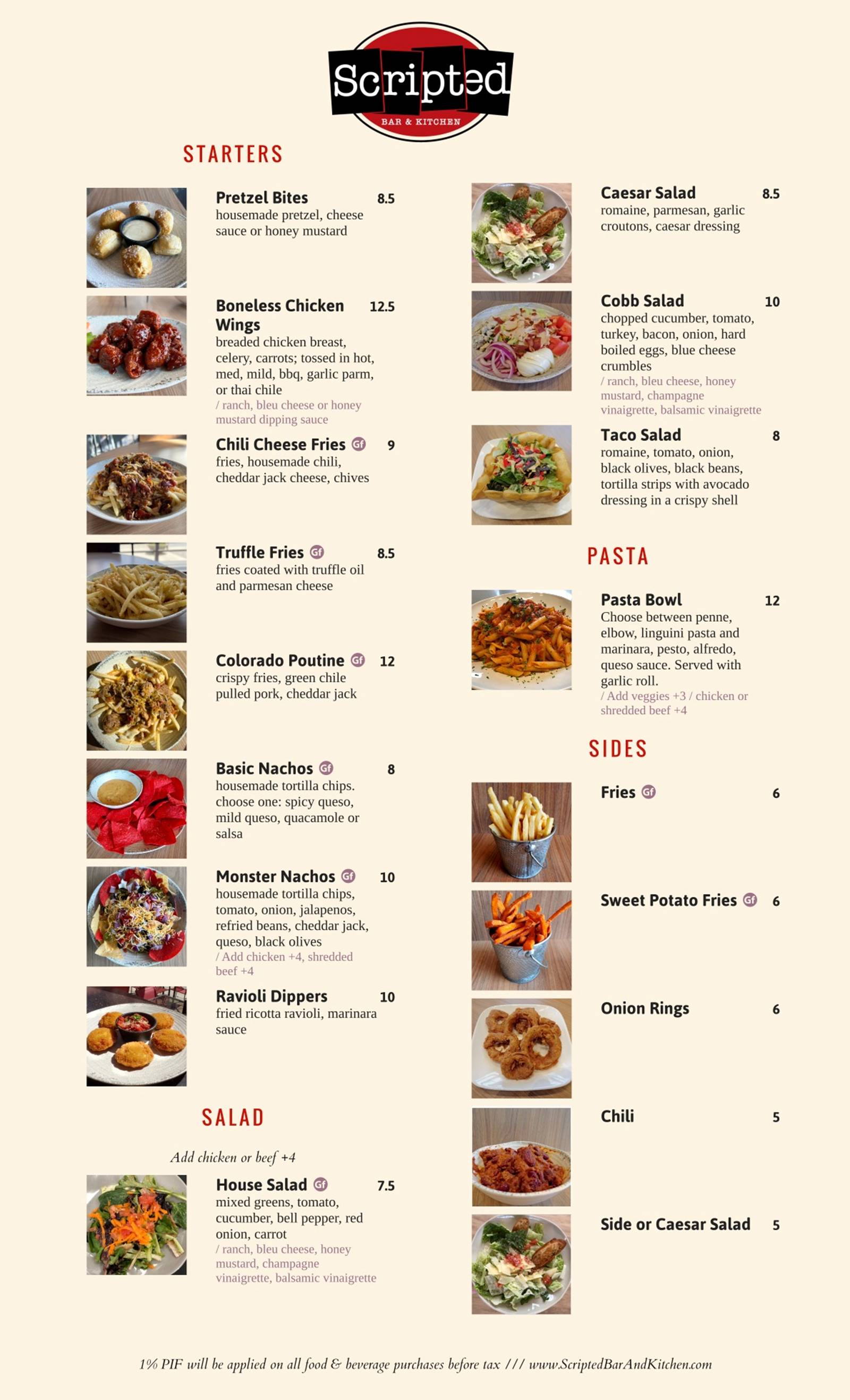 Scripted Bar & Kitchen Menu Scripted Bar & Kitchen Menu