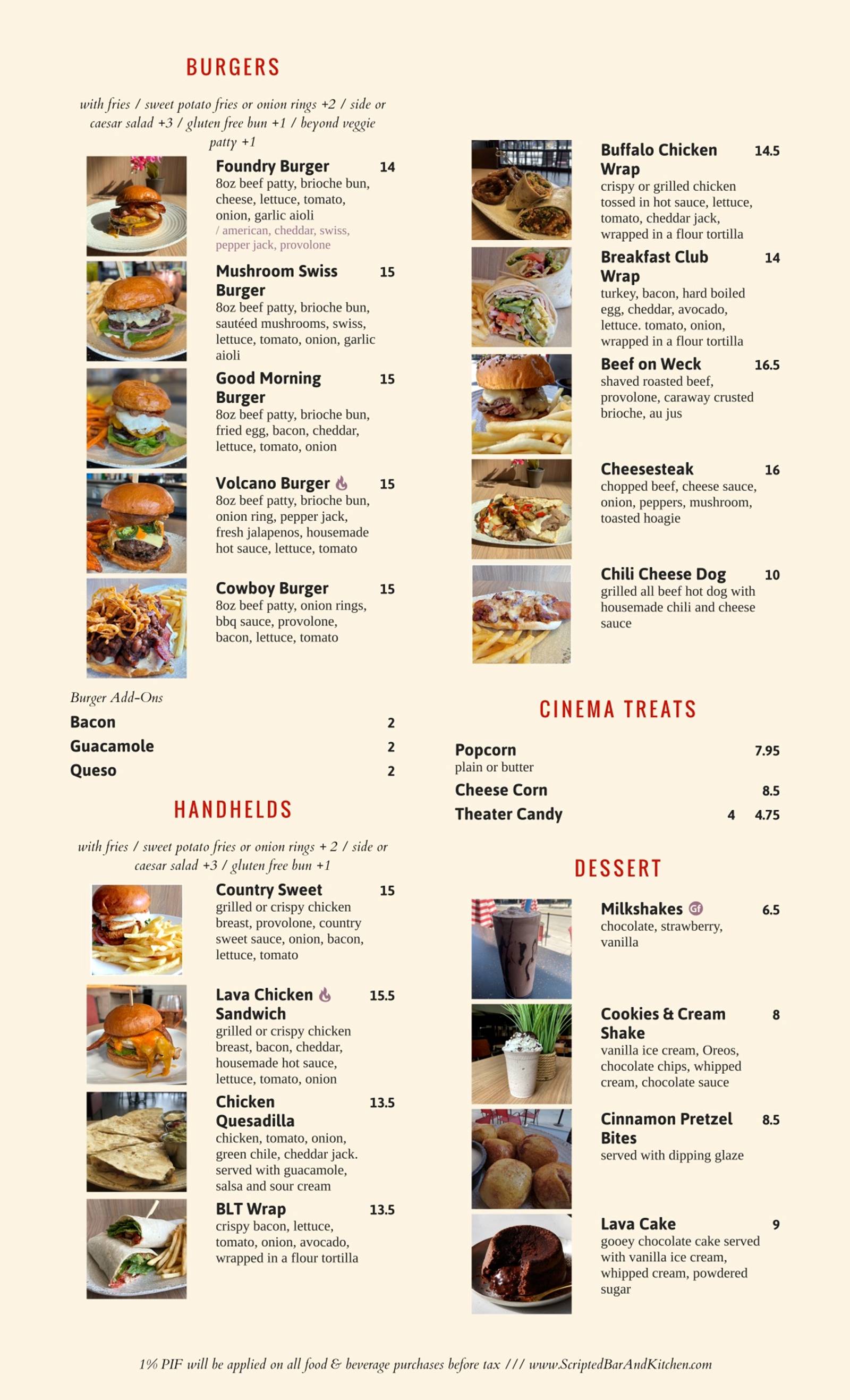 Scripted Bar & Kitchen Menu Scripted Bar & Kitchen Menu
