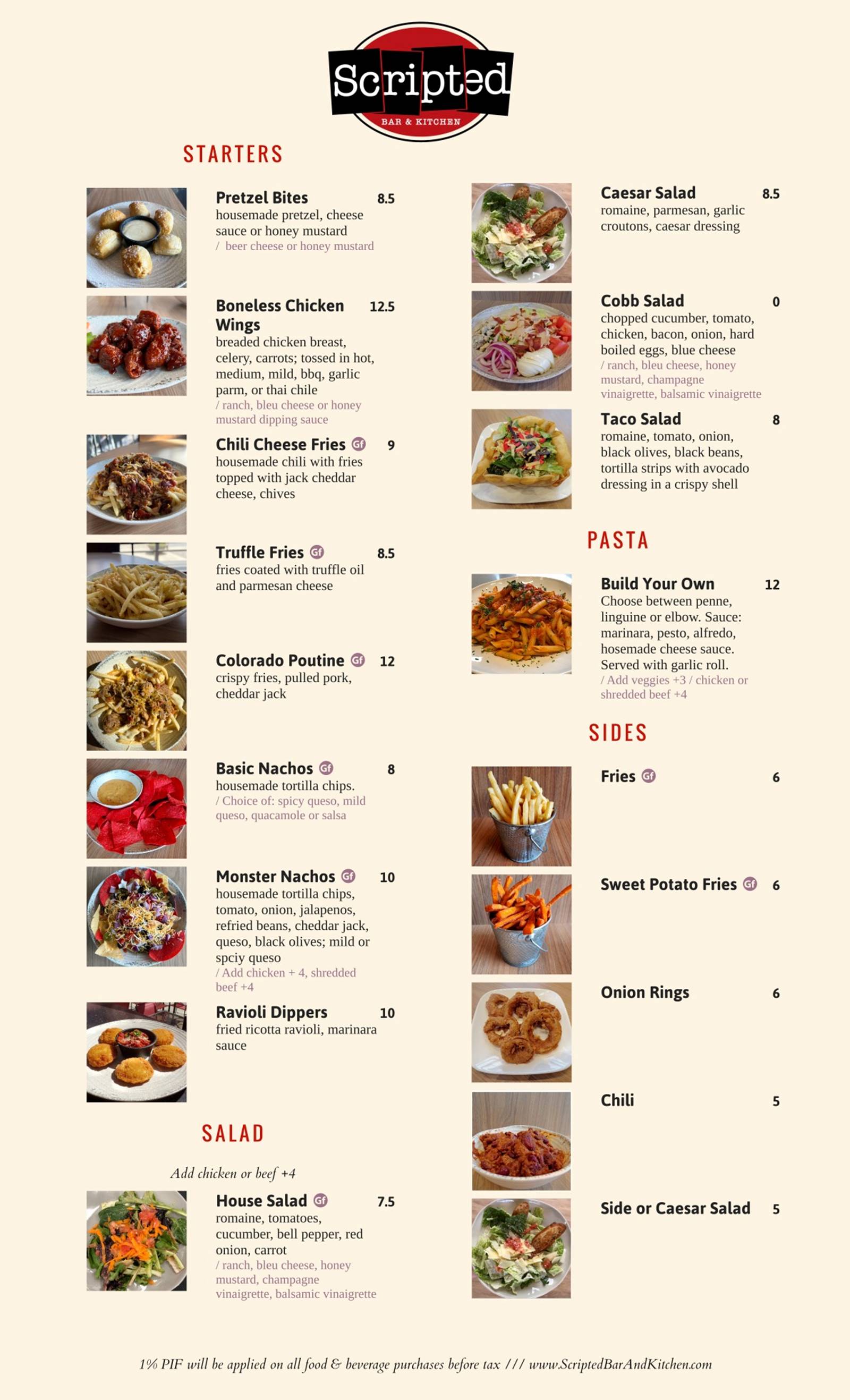 Scripted Bar & Kitchen Menu Scripted Bar & Kitchen Menu