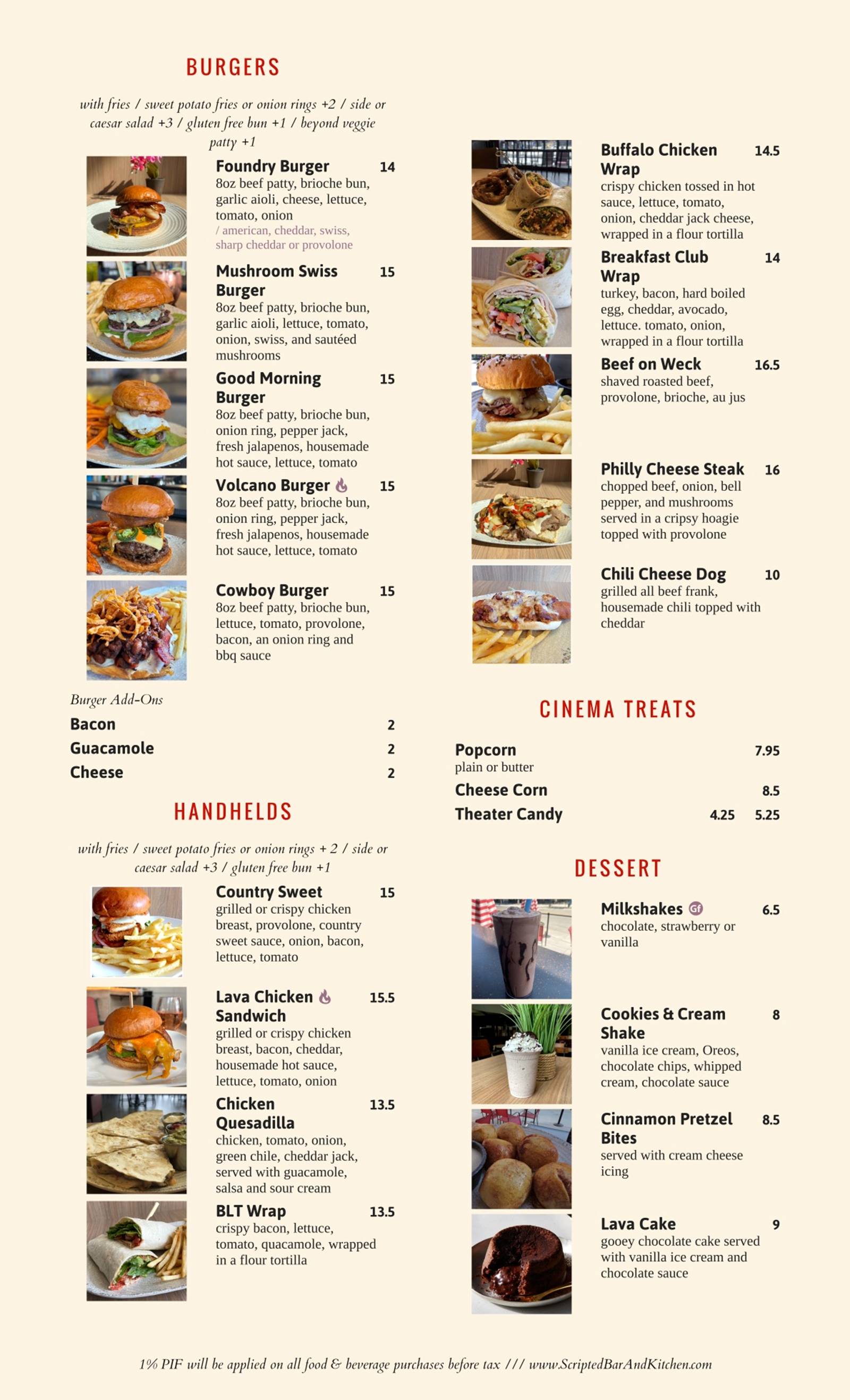 Scripted Bar & Kitchen Menu Scripted Bar & Kitchen Menu