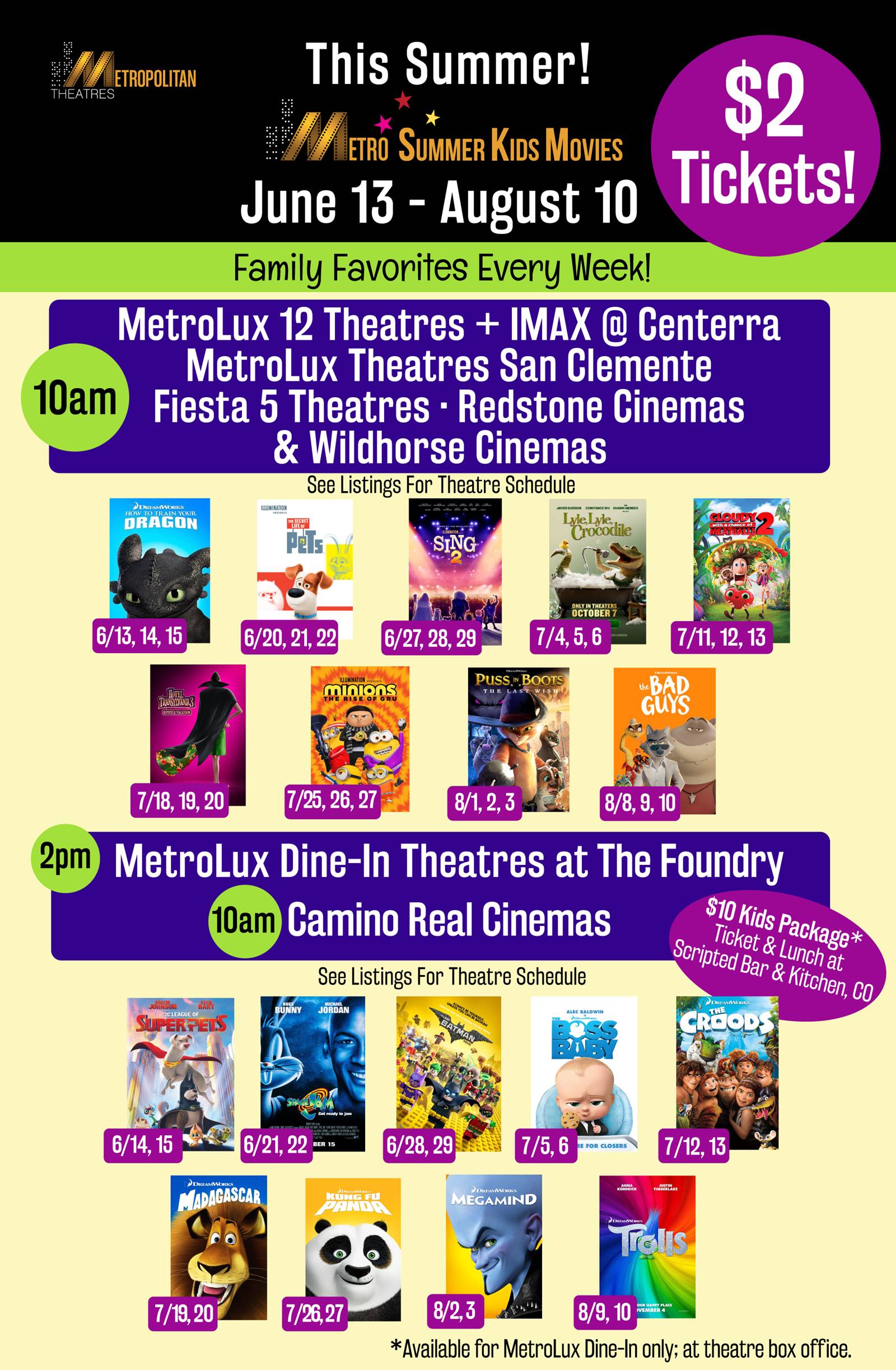 Metro Summer Kids Movies Metro Summer Kids Movies