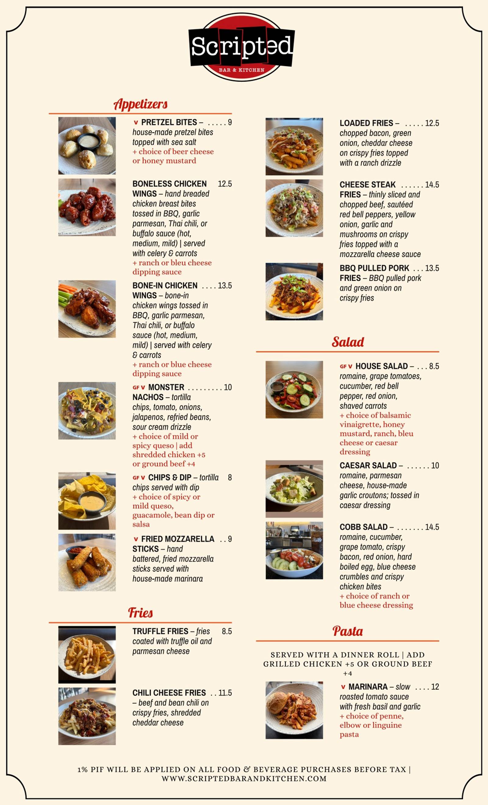 Scripted Bar & Kitchen Menu Scripted Bar & Kitchen Menu